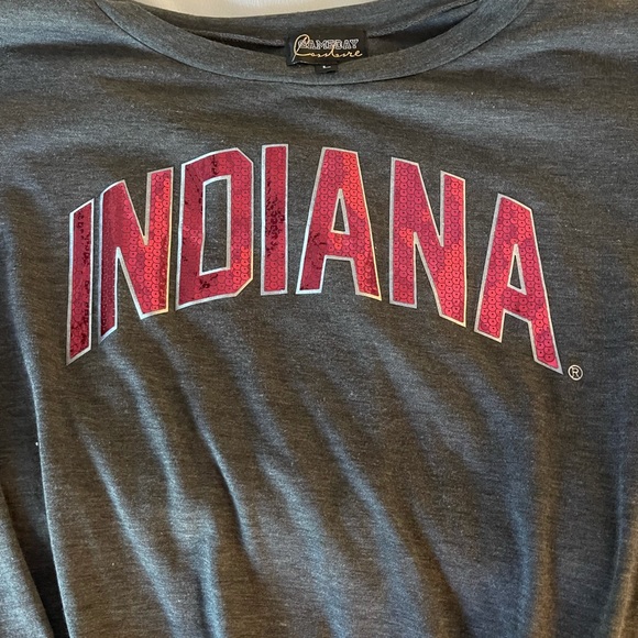 Like New! Indiana long sleeve t-shirt with sparkly lettering. - Picture 3 of 5